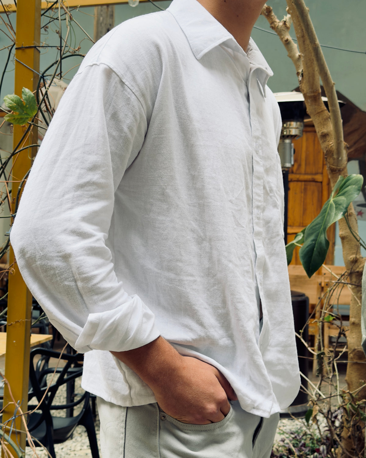 LINEN SHIRT - WHITE