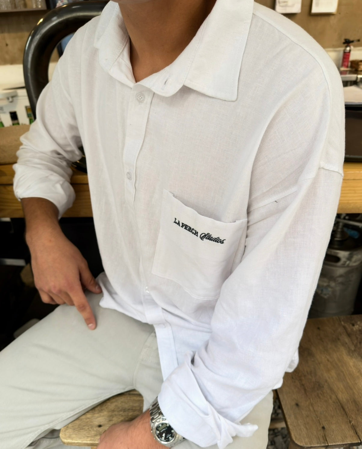 LINEN SHIRT - WHITE