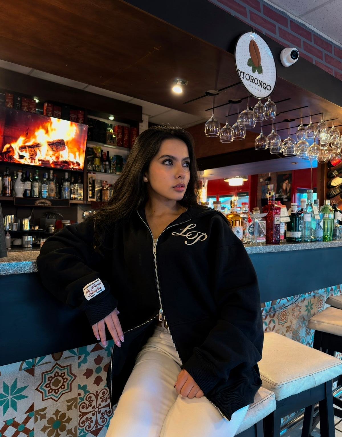LP ESSENTIAL ZIP HOODIE BLACK